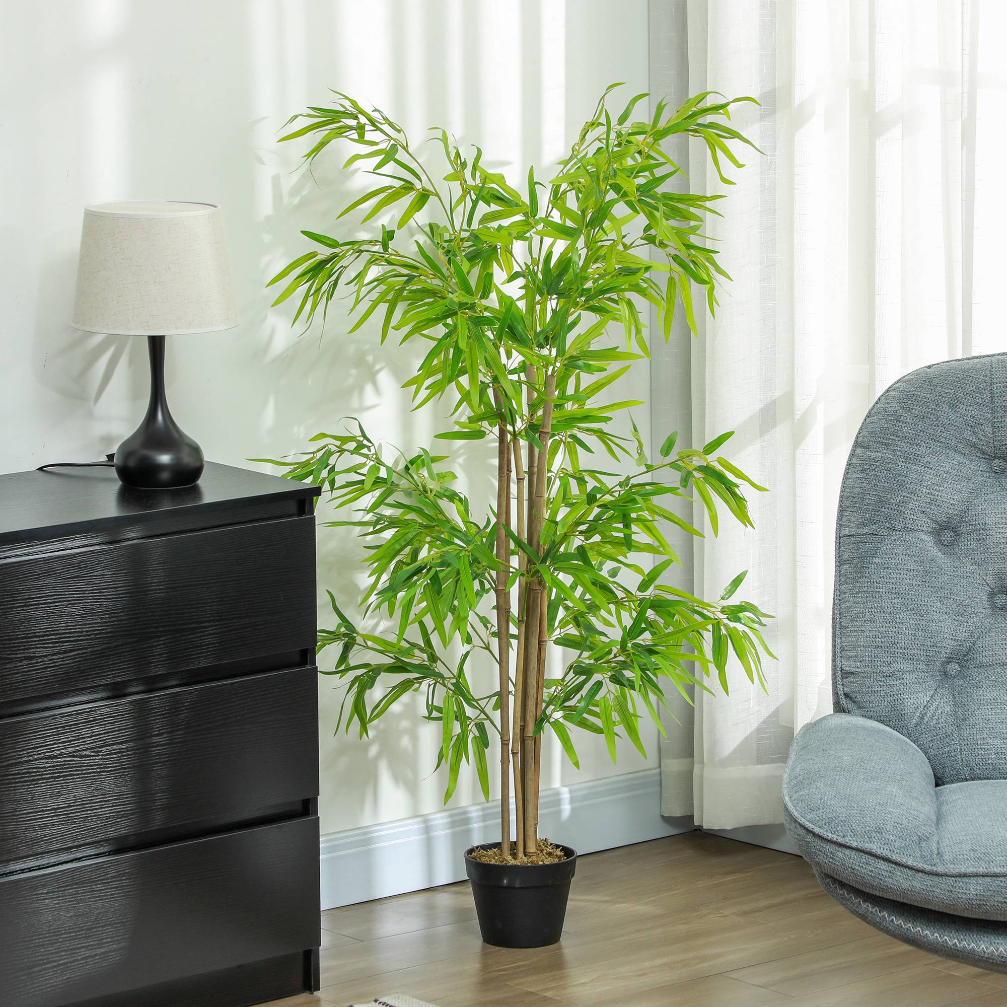 Bambou artificiel plastique vert 17 x 17 x 150 cm - PANGIVO - Image 3