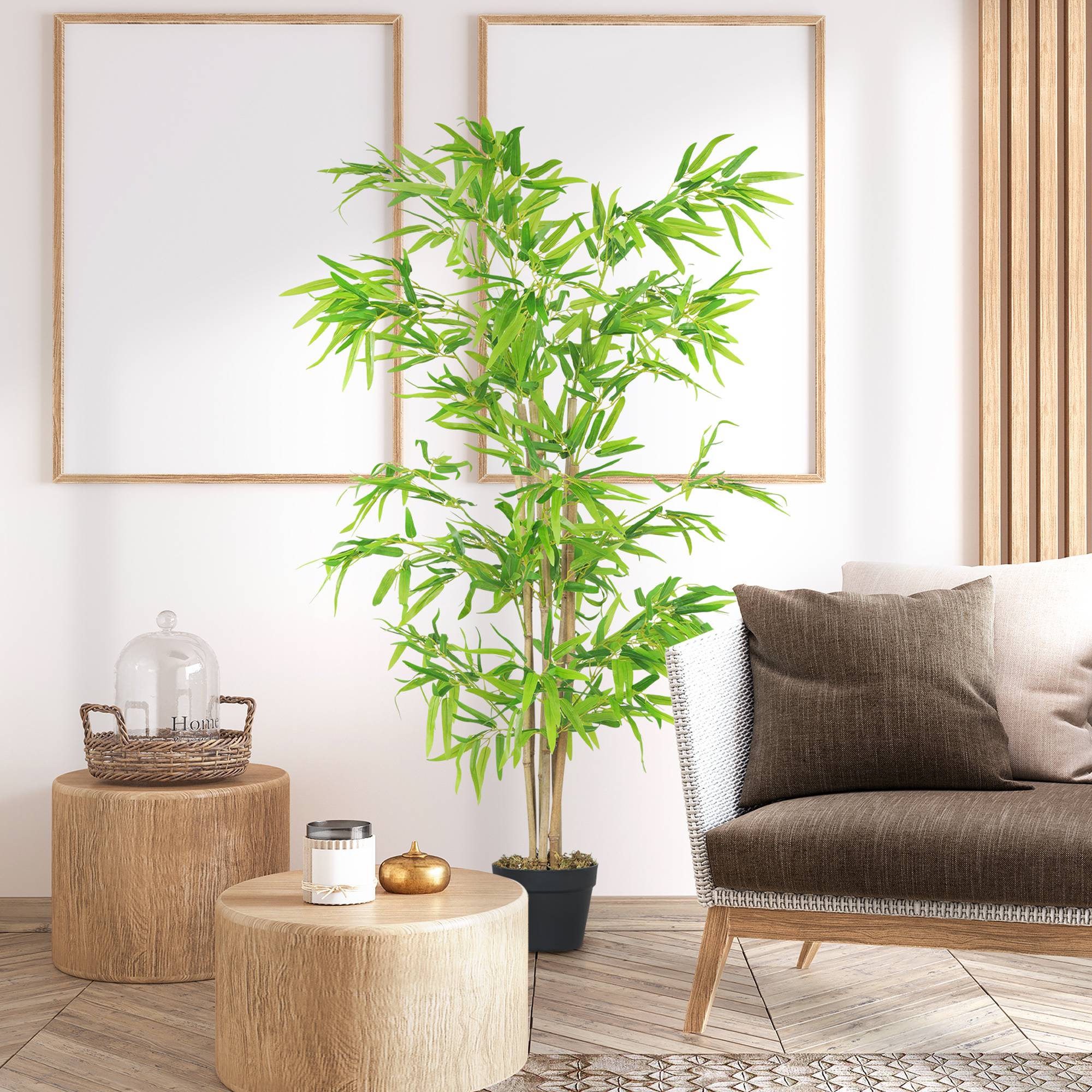 Bambou artificiel plastique vert 17 x 17 x 150 cm - PANGIVO - Image 4