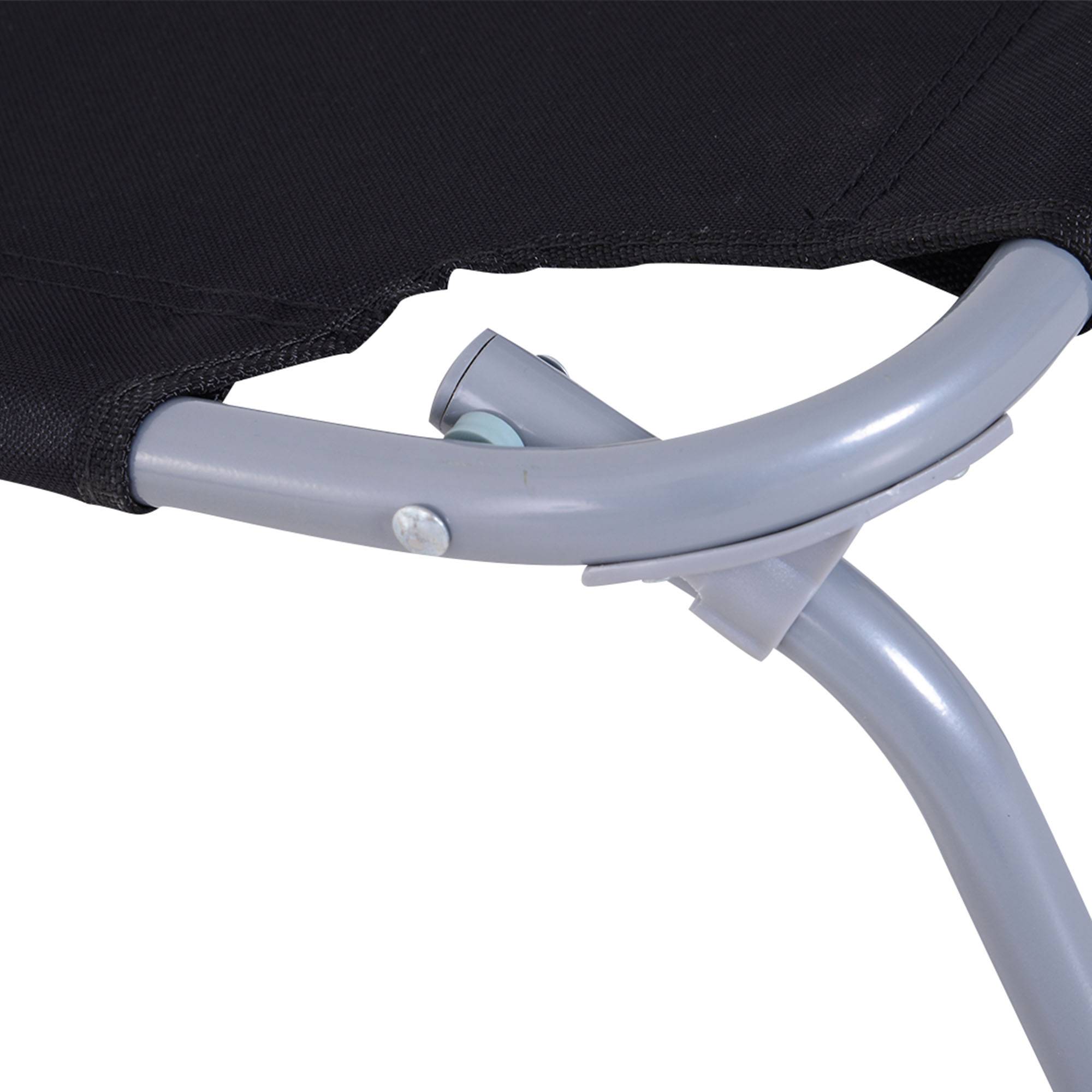 Outsunny - Bain de soleil transat pliable dossier réglable multipositions métal et polyester noir - Outsunny - Imagen 8