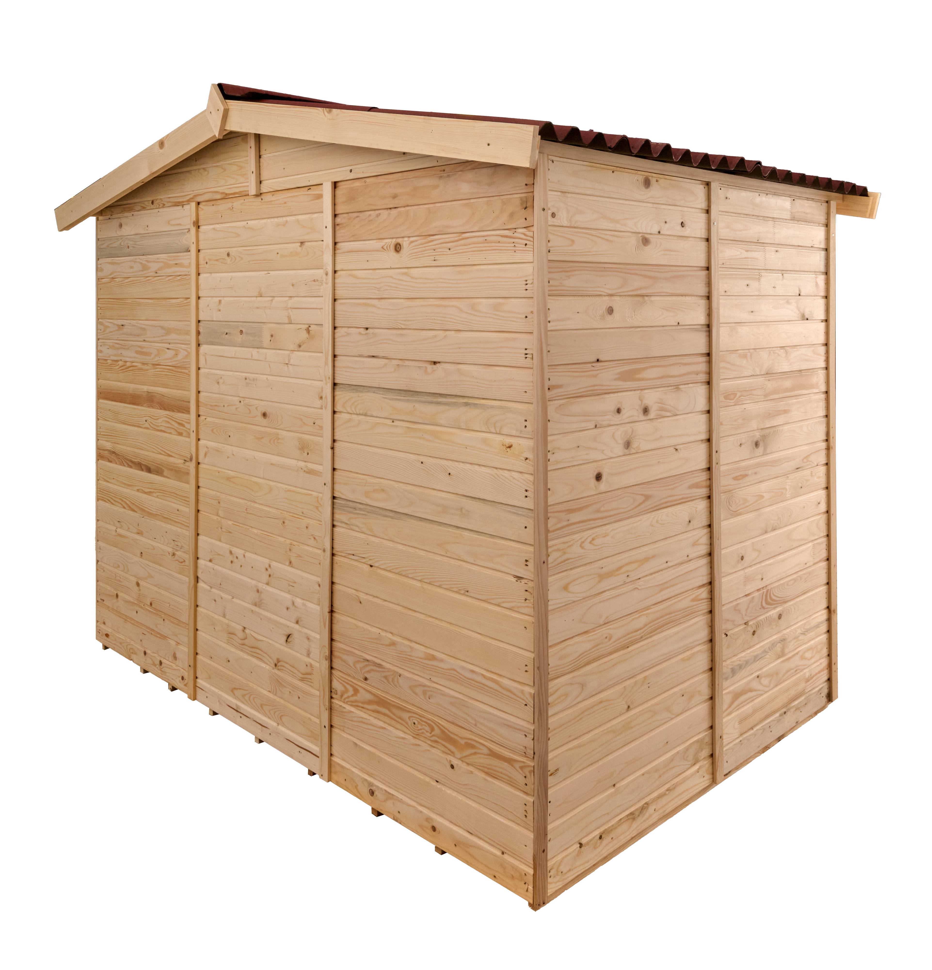 Habrita - Abri Panneau bois massif avec plancher / 16 mm / surface extérieure abri : 5,04 m2 / toiture plaques ondulées plus grande longévité - Imagen 7