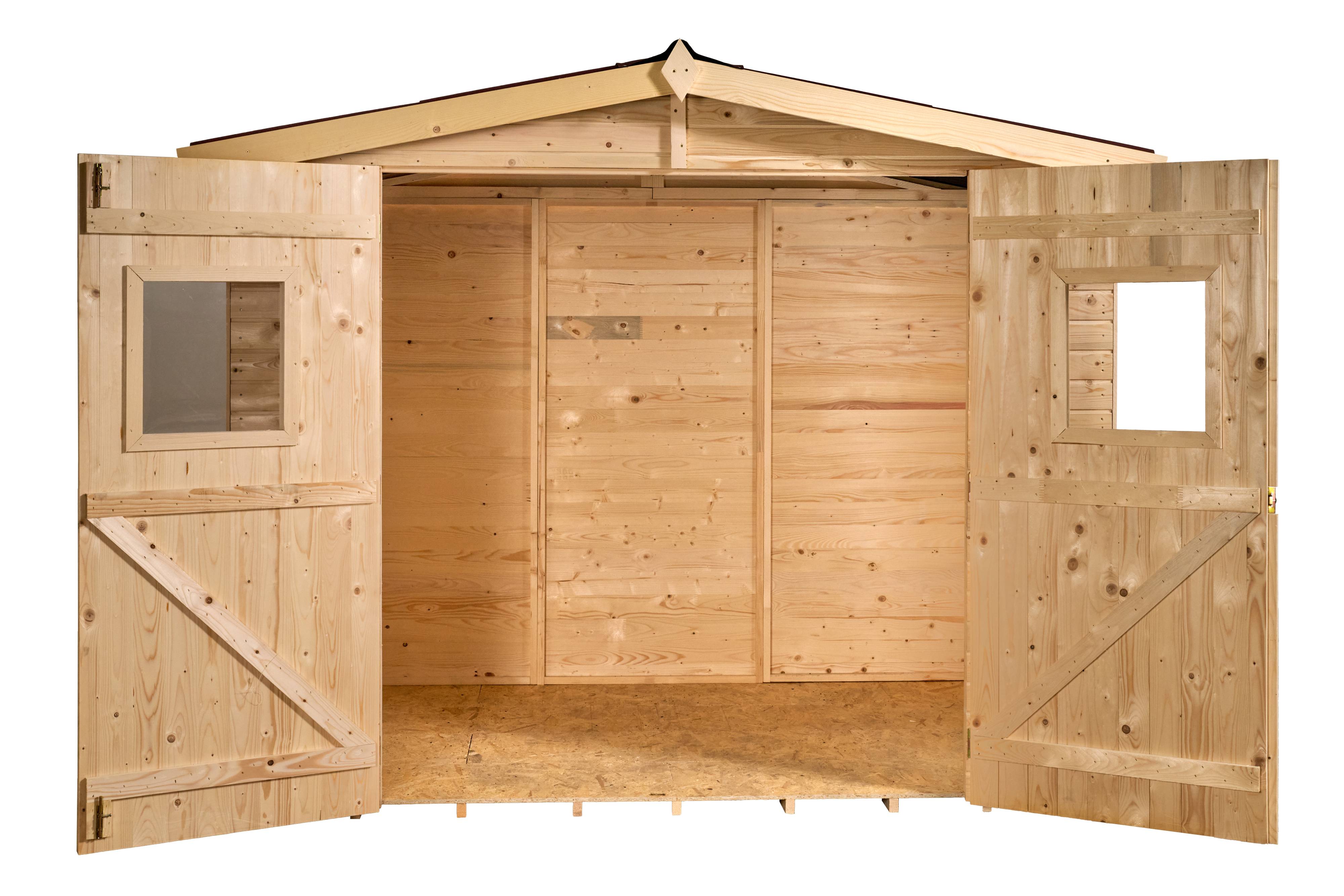 Habrita - Abri Panneau bois massif avec plancher / 16 mm / surface extérieure abri : 5,04 m2 / toiture plaques ondulées plus grande longévité - Imagen 6
