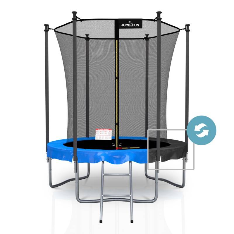 Trampoline extérieur Classique ø185 cm- 6FT- Filet intérieur, Matelas de protection réversible et Echelle JUMP4FUN - Image 1