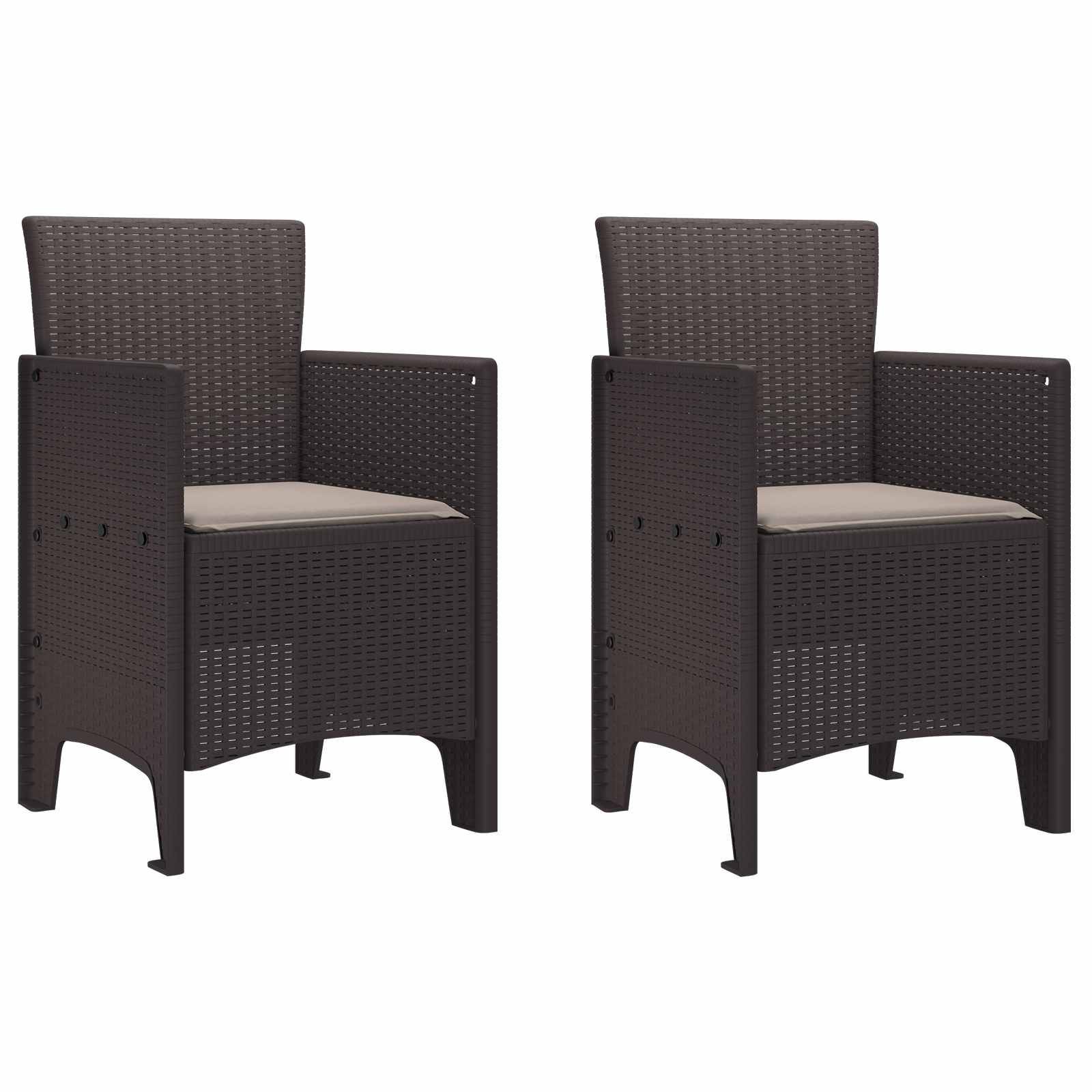 PANGIVO - Chaise de jardin polypropylène marron 53 x 49 x 85 cm, Poids :12.8kg - PANGIVO - Image 1