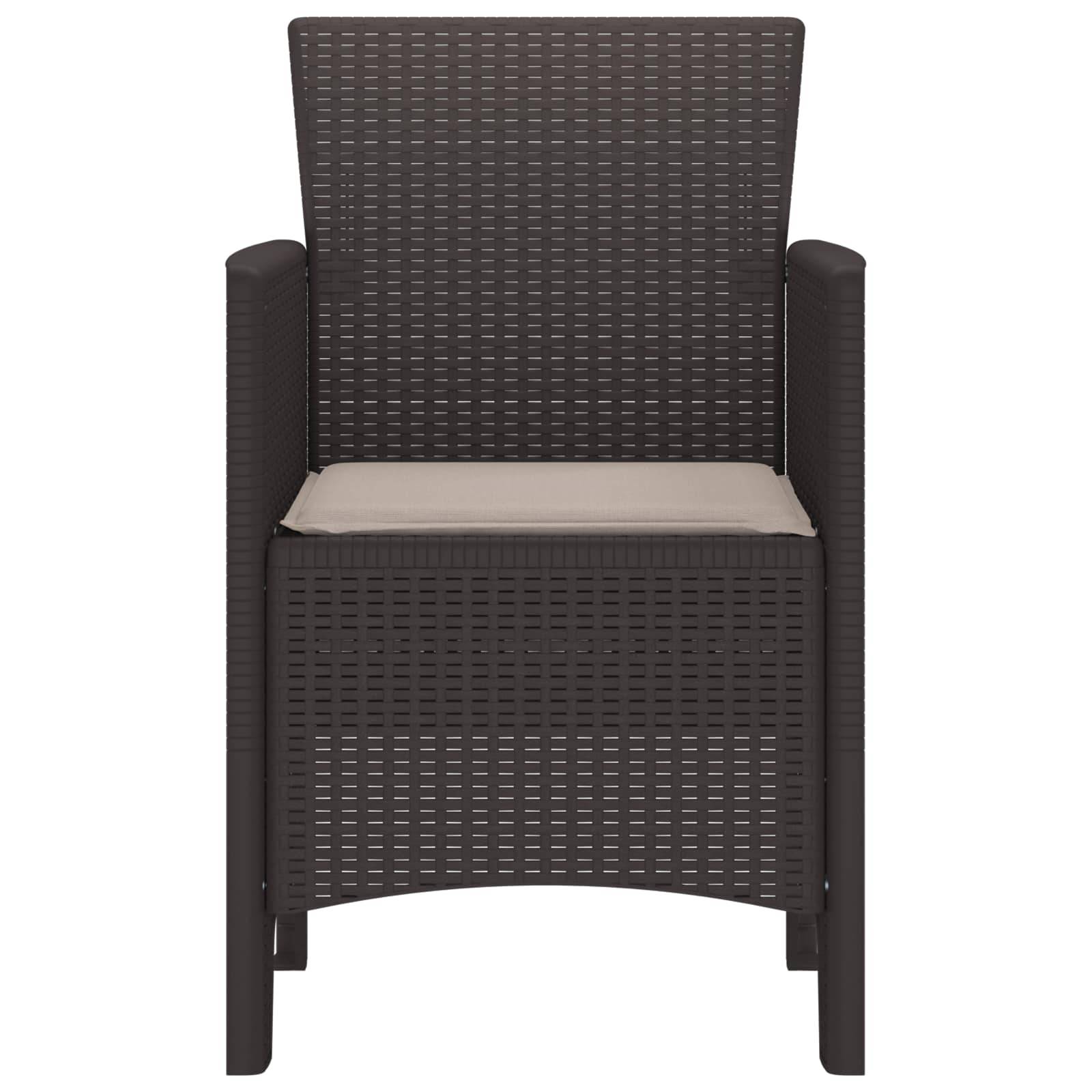 PANGIVO - Chaise de jardin polypropylène marron 53 x 49 x 85 cm, Poids :12.8kg - PANGIVO - Image 3