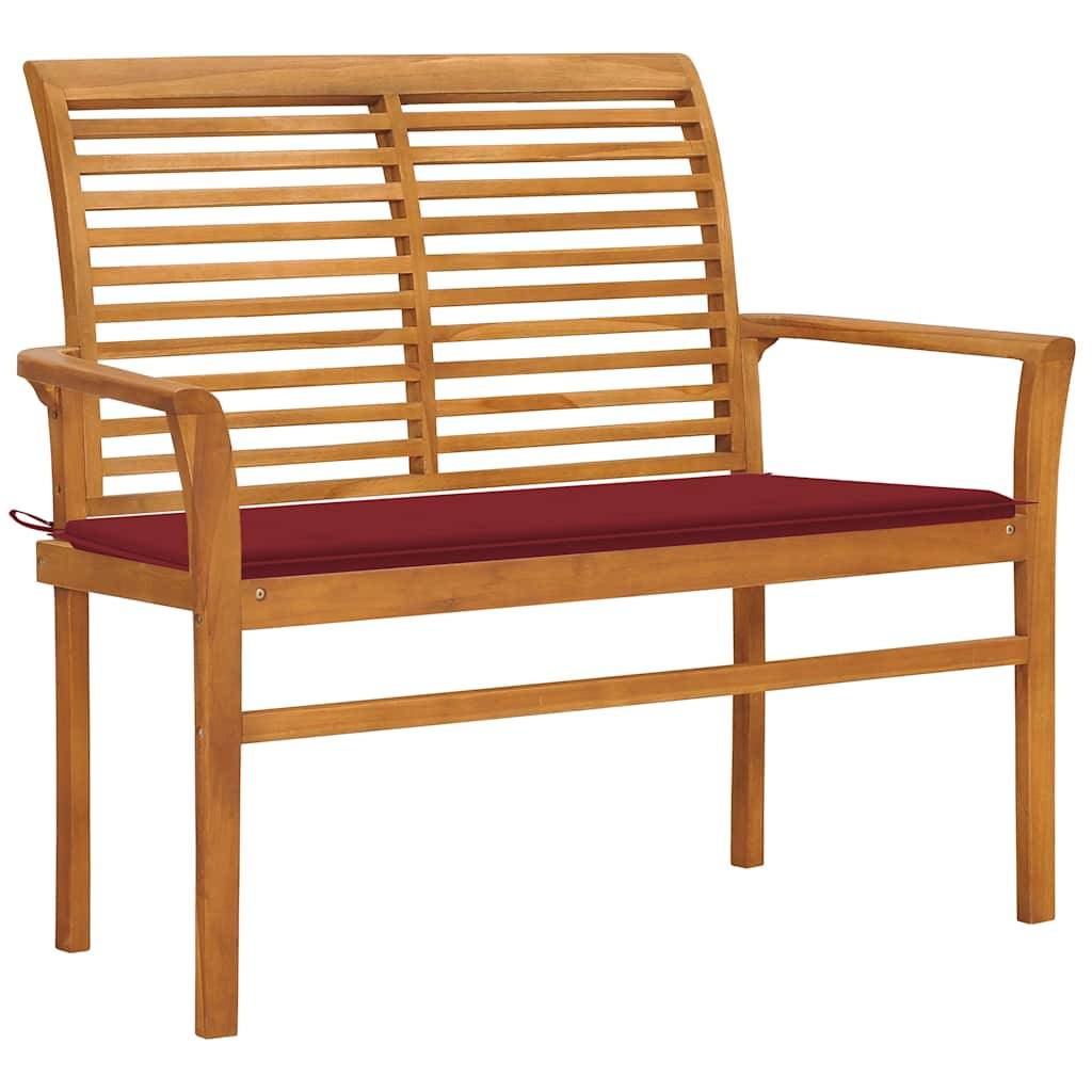 PANGIVO - Banc de jardin teck massif rouge bordeaux 112 x 55 x 94 cm - PANGIVO - Image 1