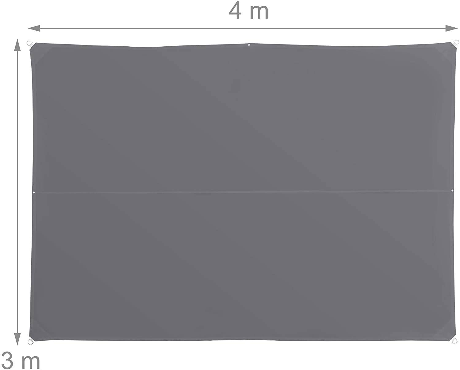 Helloshop26 - Voile d'ombrage rectangle 4 x 6 m gris - Imagen 2