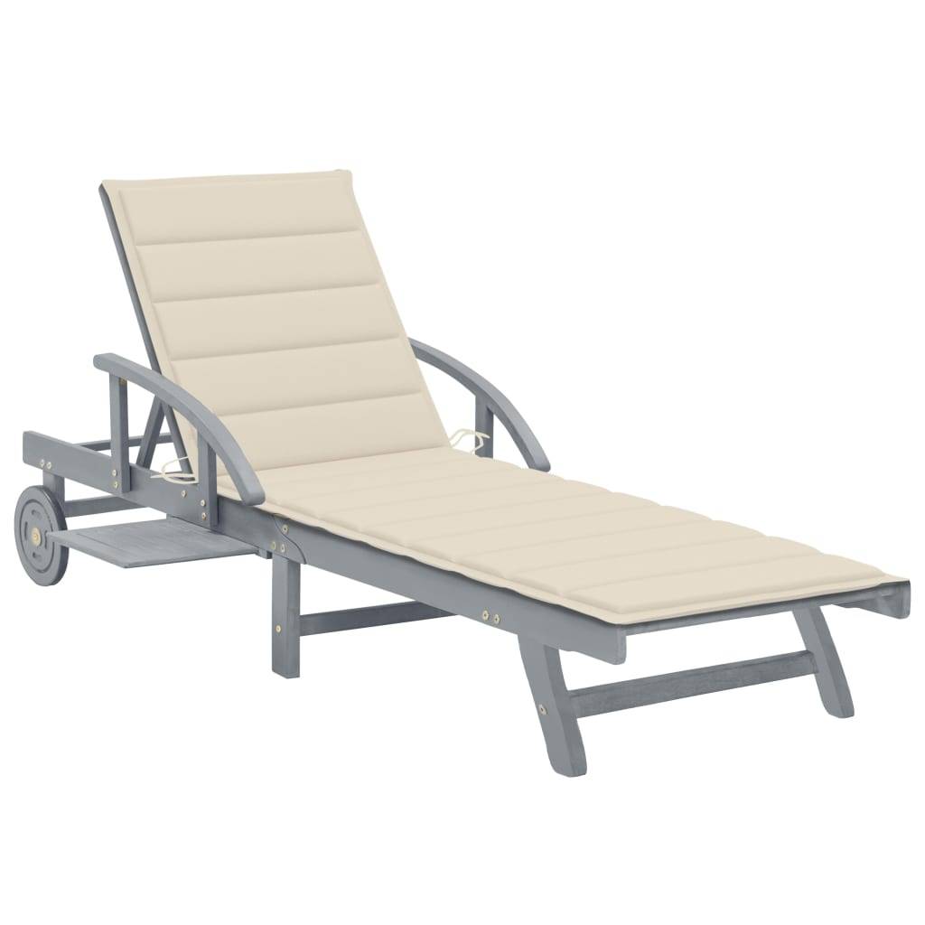 Vidaxl - Chaise longue de jardin avec coussin Bois d'acacia solide vidaXL 3061331 - Image 1