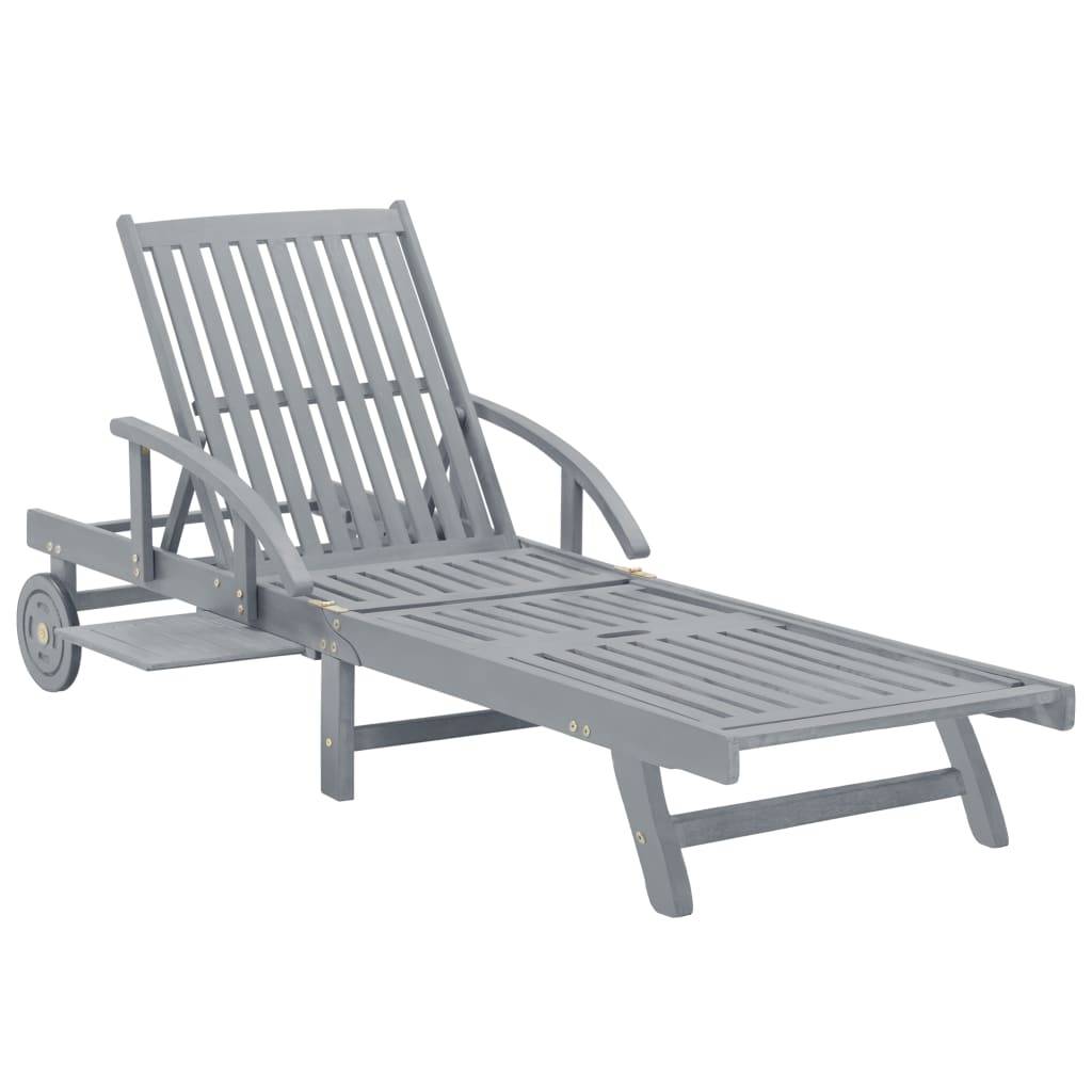 Vidaxl - Chaise longue de jardin avec coussin Bois d'acacia solide vidaXL 3061331 - Image 6