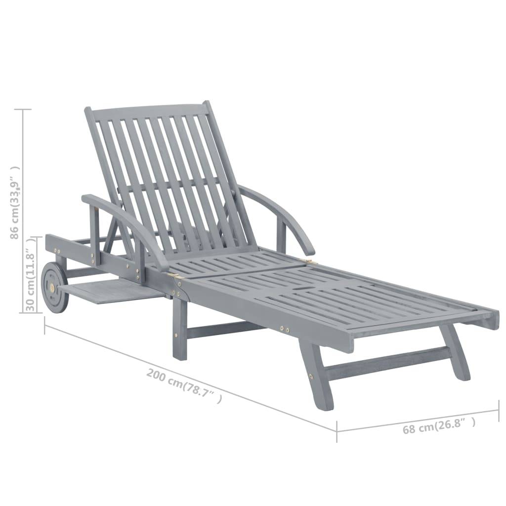 Vidaxl - Chaise longue de jardin avec coussin Bois d'acacia solide vidaXL 3061331 - Image 3