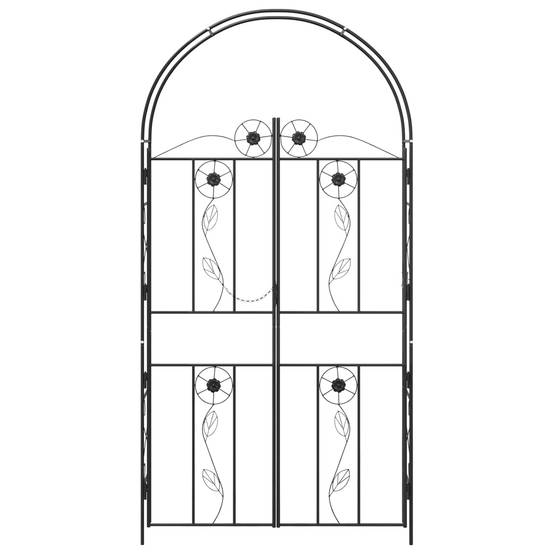 Arche à Rosiers Fer Noir Design Rectangulaire Simple pour Allée Jardin 115cm - ComfortXL Outdoor Living - Image 6