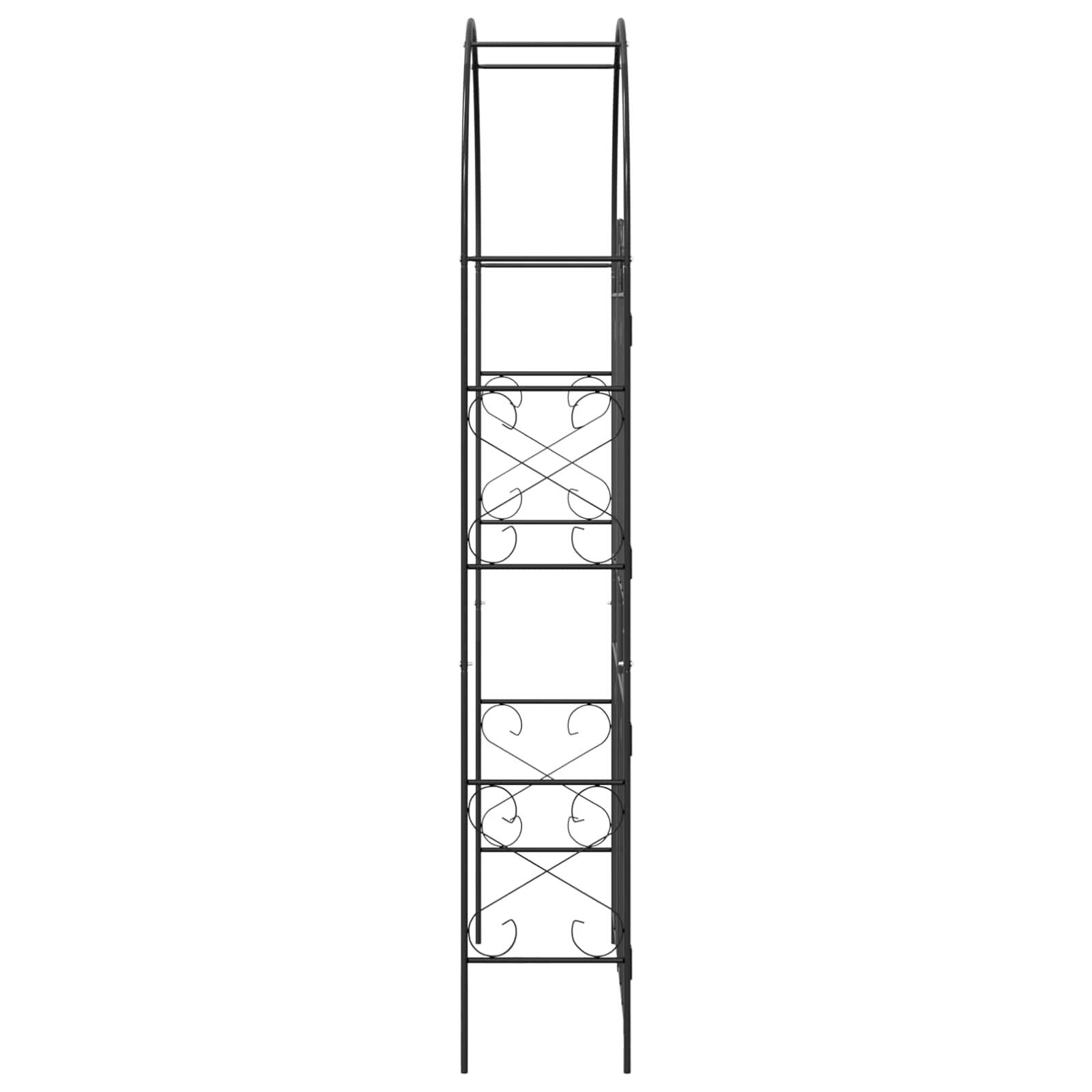 Arche à Rosiers Fer Noir Design Rectangulaire Simple pour Allée Jardin 115cm - ComfortXL Outdoor Living - Image 7