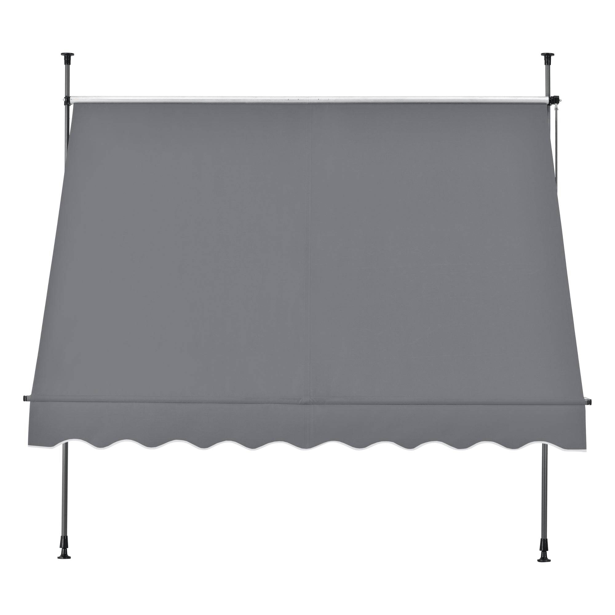 Helloshop26 - Store banne téléscopique acier polyester 250 x 120 x 200-300 cm gris ardoise - Imagen 3