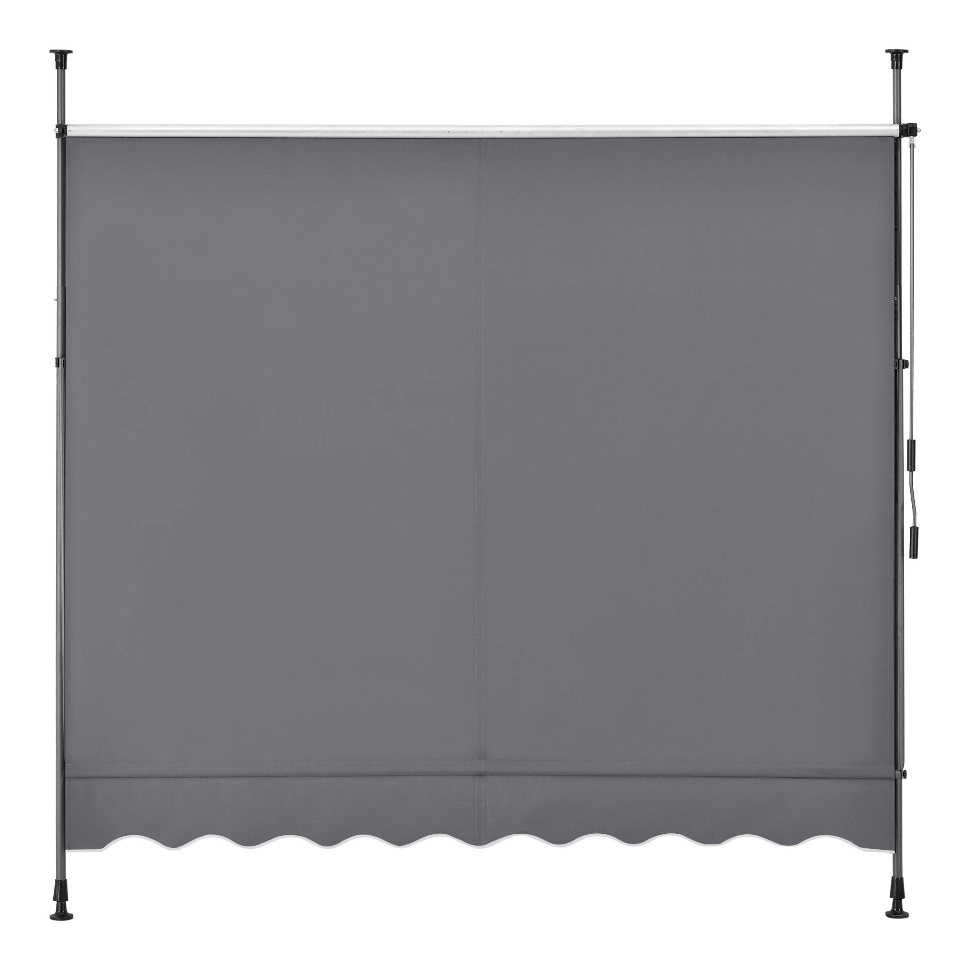 Helloshop26 - Store banne téléscopique acier polyester 250 x 120 x 200-300 cm gris ardoise - Imagen 4