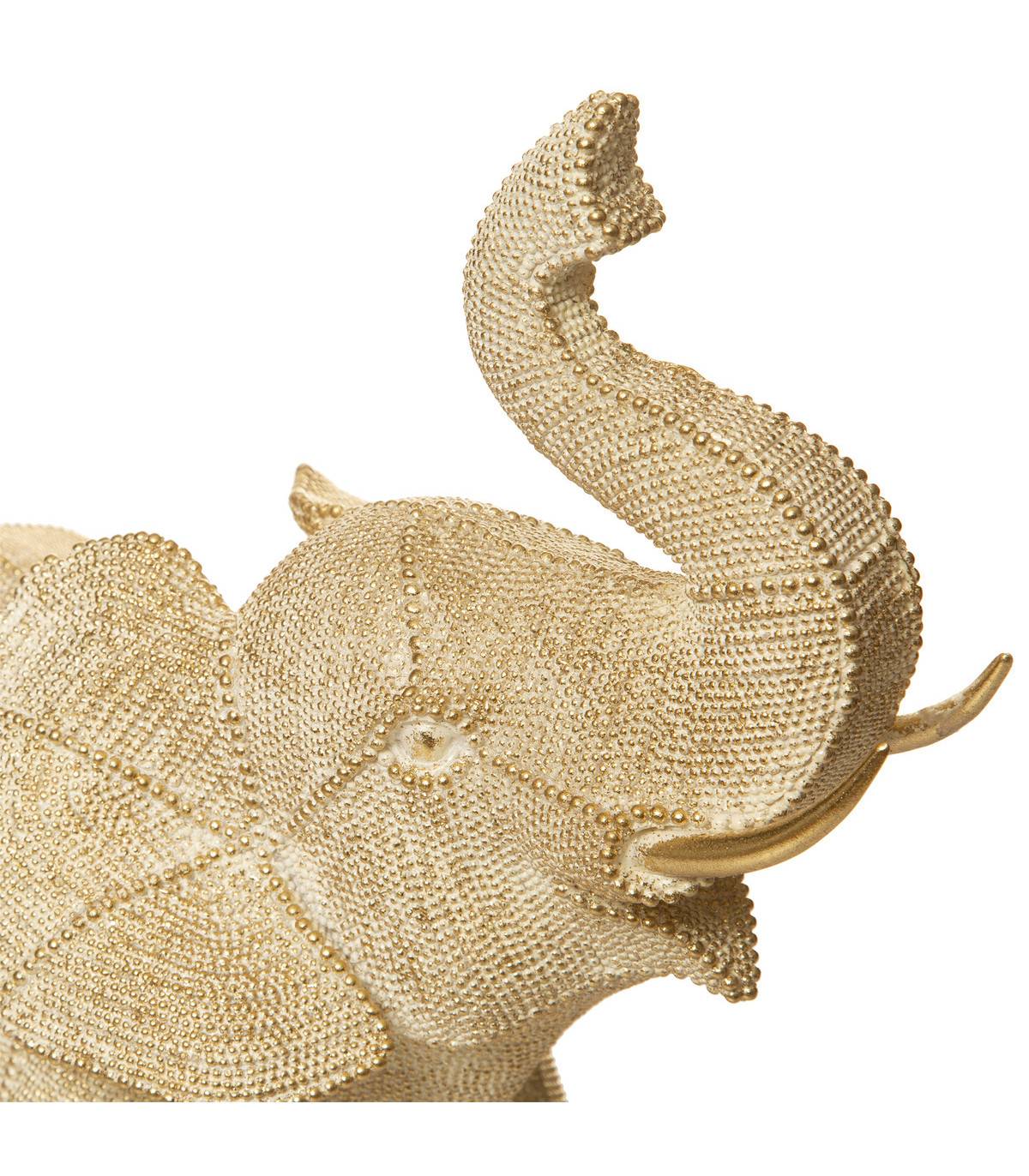 Objet déco Éléphant en résine Dorée motifs en relief L 38 cm - Imagen 2
