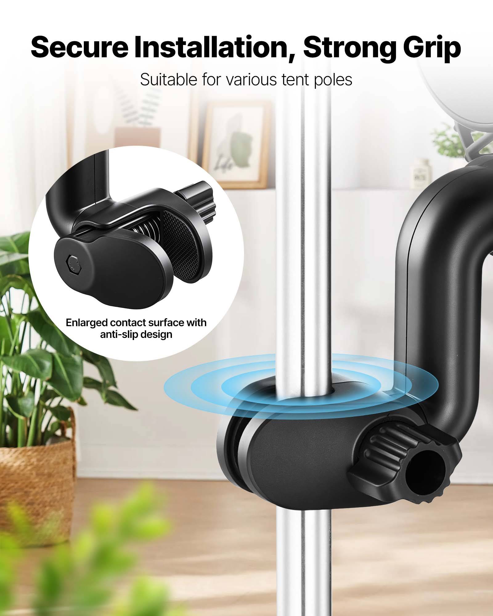VEVOR Ventilateur de Culture à Pince Oscillant USB-C 9 Vitesses Noir Lot de 1 - Image 5