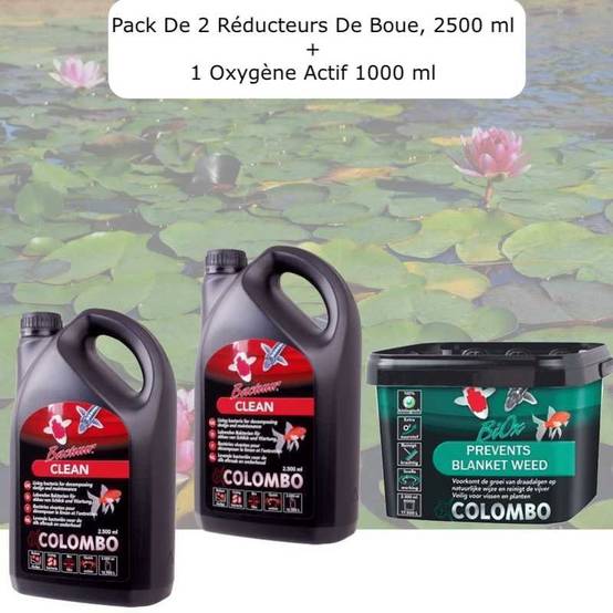 Pack Réducteurs De Boue, De 2500 ML + 1 Oxygène Actif, 1000 ml Pour Bassins De 25000L