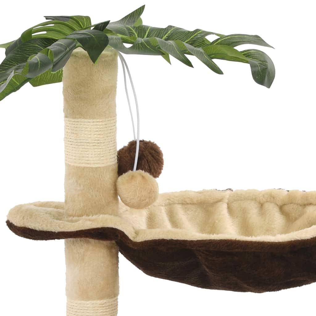 Helloshop26 - Arbre à chat griffoir grattoir niche jouet animaux peluché en sisal 50 cm beige et marron - Imagen 5
