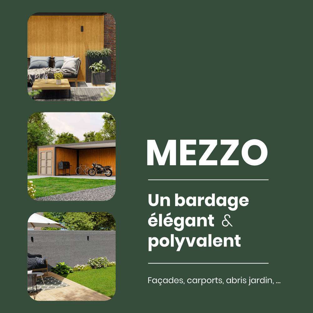 Kit Bardage Composite MEZZO Moka - Superficie : 10m² - Dimension des lames : 220x17,8x2,3 cm - Aspect mat - Image 9