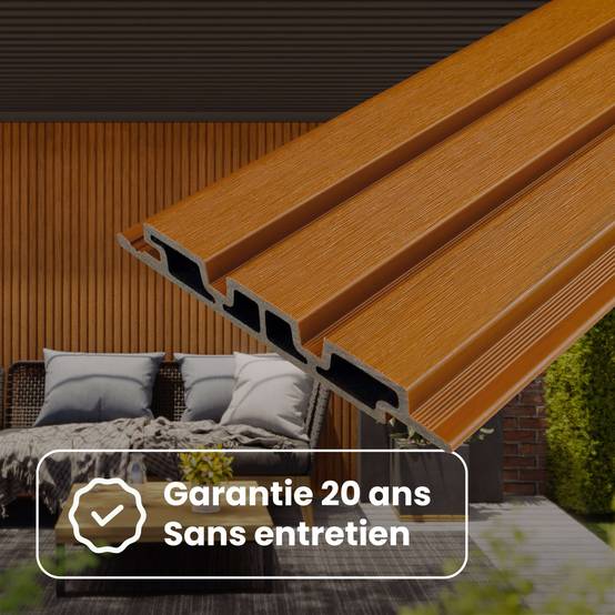 Kit Bardage Composite MEZZO Moka - Superficie : 10m² - Dimension des lames : 220x17,8x2,3 cm - Aspect mat - Image 7