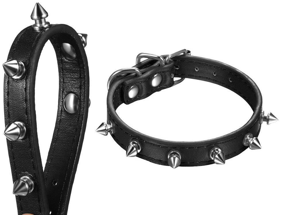 Collier chien clouté cuir eco réglable L - Image 4