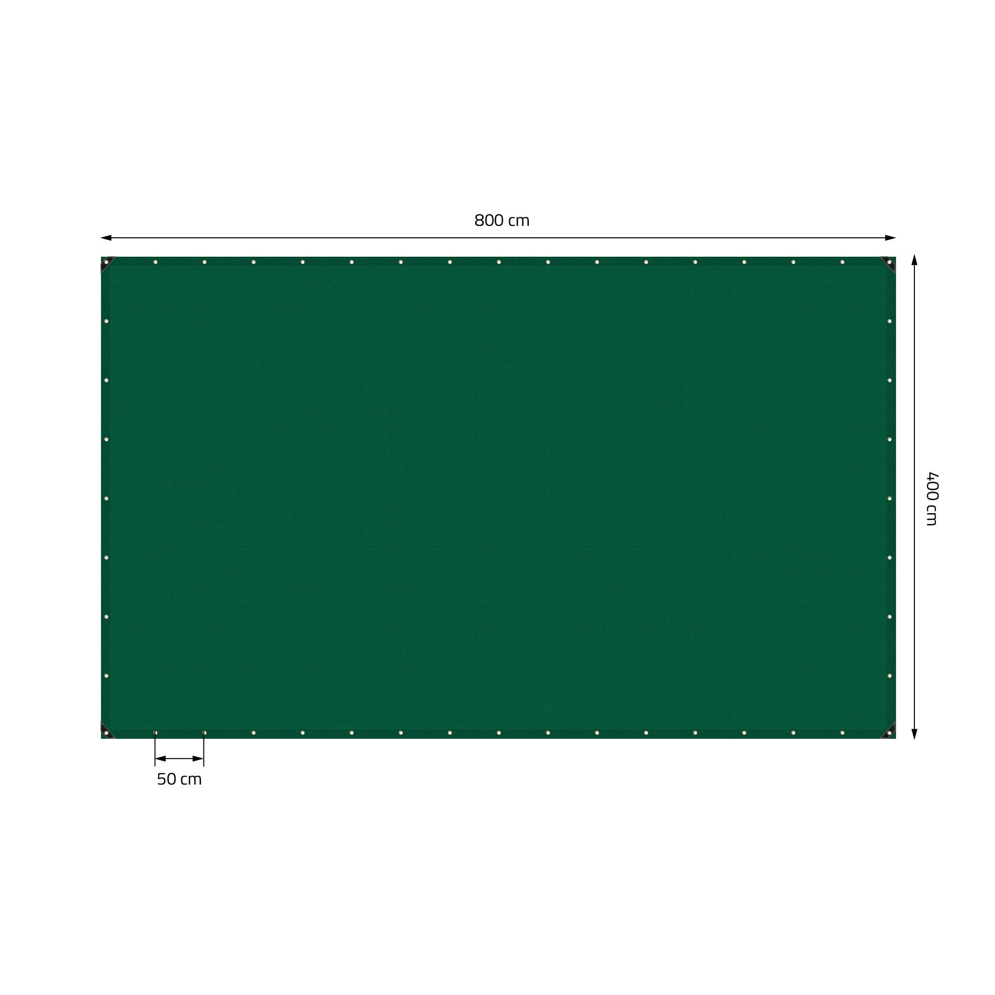 Ecd-Germany - Bâche de Protection Premium avec Œillets + 10 Crochets, 4x8m 32m², 650g/m², Vert, Tissu PVC, Indéchirable, Imperméable - Imagen 5
