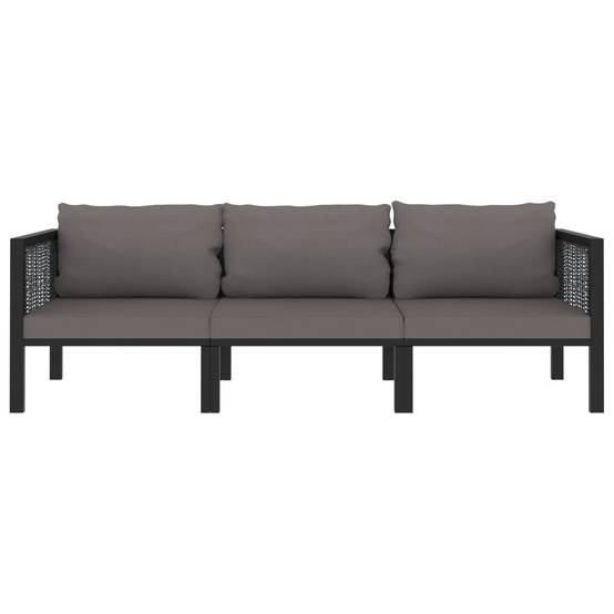 Canapé Extérieur 3 Places Poly Rotin Anthracite Durable avec Coussins Épais pour Salon de Jardin et Terrasse Spacieuse – ComfortXL Outdoor Living - Image 2