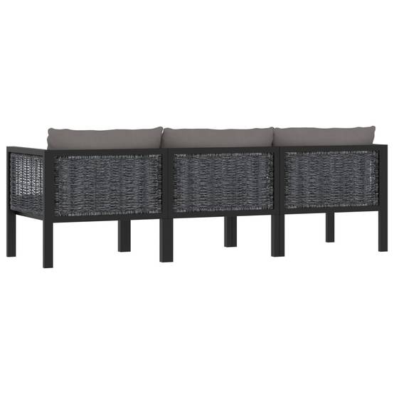 Canapé Extérieur 3 Places Poly Rotin Anthracite Durable avec Coussins Épais pour Salon de Jardin et Terrasse Spacieuse – ComfortXL Outdoor Living - Image 3