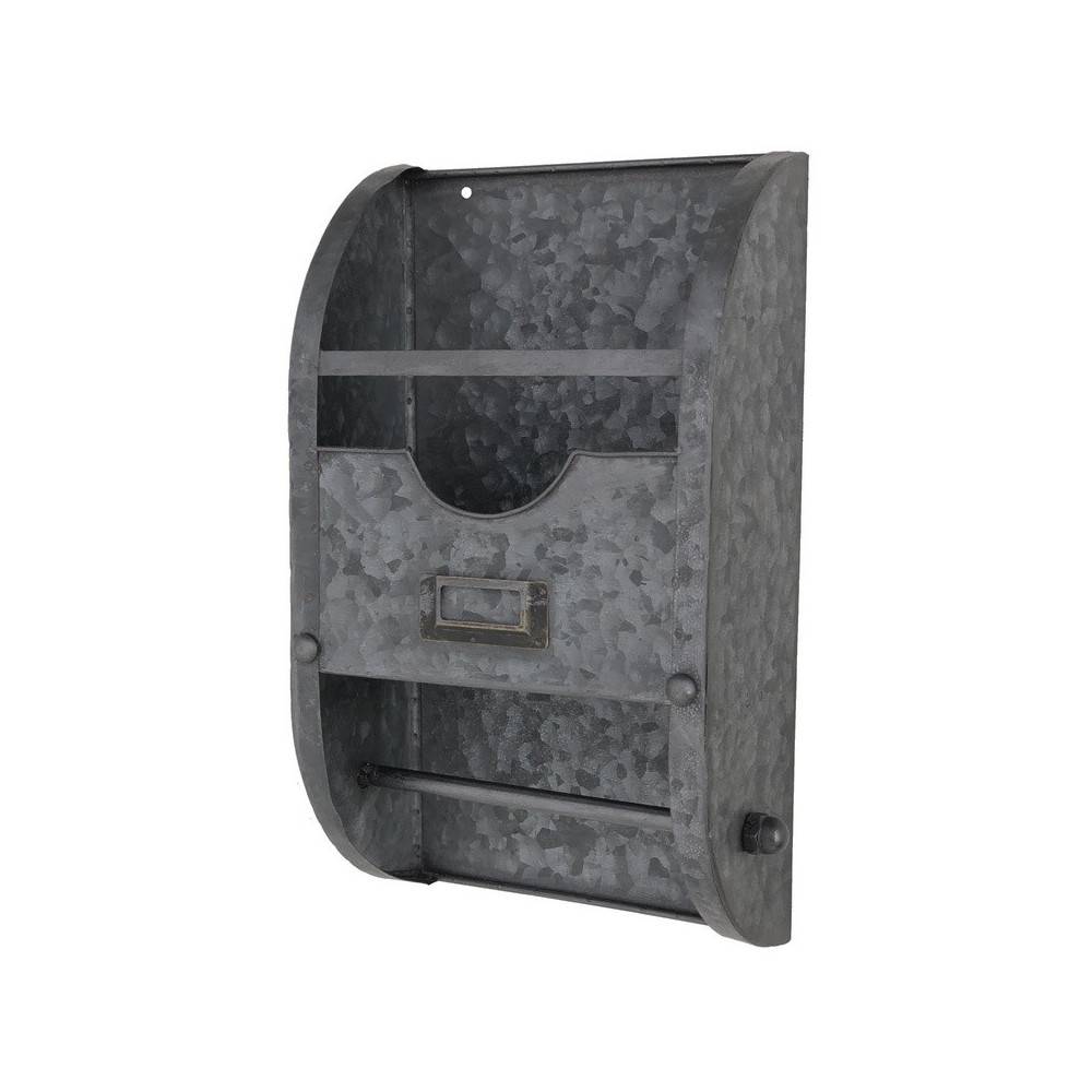 ~ Etagère murale avec dérouleur en métal gris 35 x 20 x 10 cm Chemin de campagne - Imagen 1