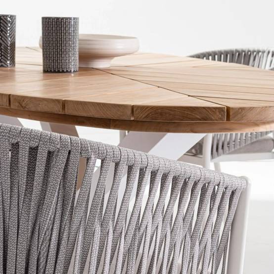 Autre - Table à manger de jardin ovale en teck et métal L240 - CAP FERRET - Imagen 9