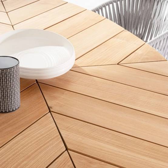 Autre - Table à manger de jardin ovale en teck et métal L240 - CAP FERRET - Imagen 8