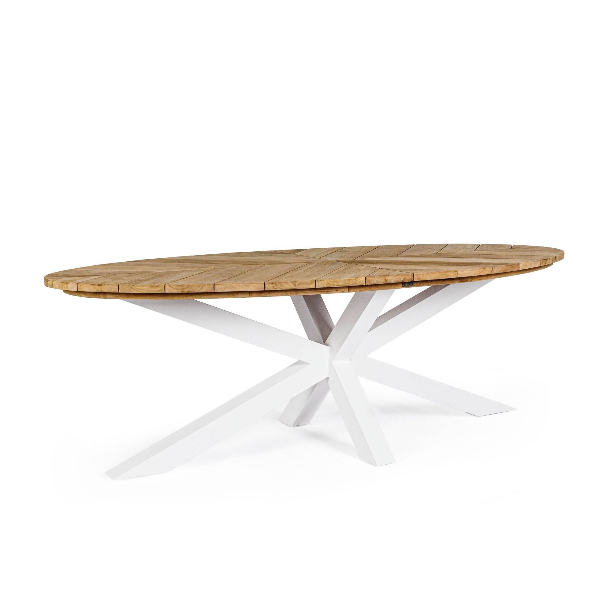 Autre - Table à manger de jardin ovale en teck et métal L240 - CAP FERRET - Imagen 1