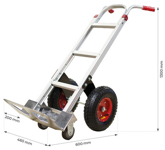 Diable aluminium STOCKMAN 250 kg - Roues tout-terrain - ST250R - Image 1