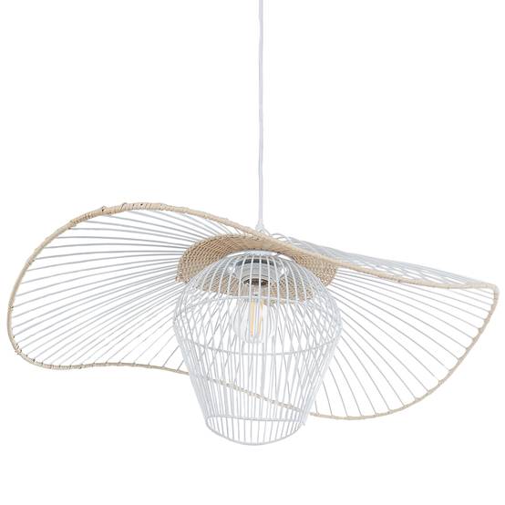 Beliani - Lampe suspension Métal Blanc LUNGA - 60x60x110- Beliani - Image 5