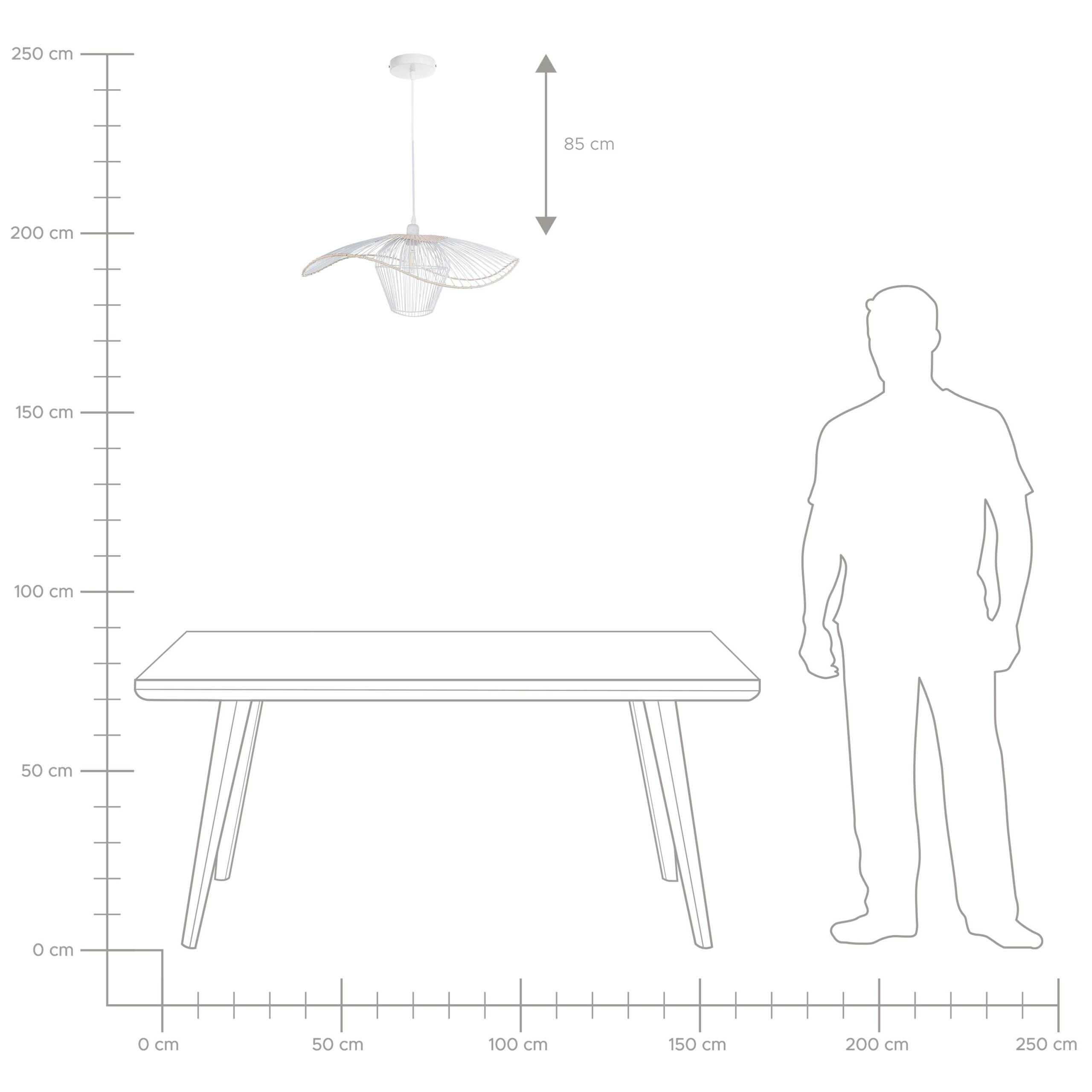 Beliani - Lampe suspension Métal Blanc LUNGA - 60x60x110- Beliani - Image 8