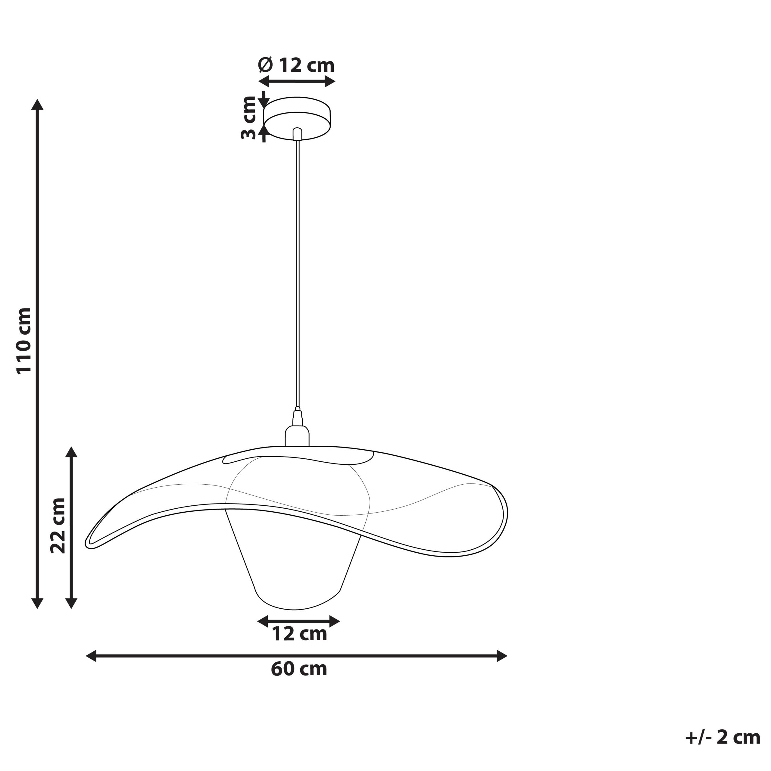 Beliani - Lampe suspension Métal Blanc LUNGA - 60x60x110- Beliani - Image 3
