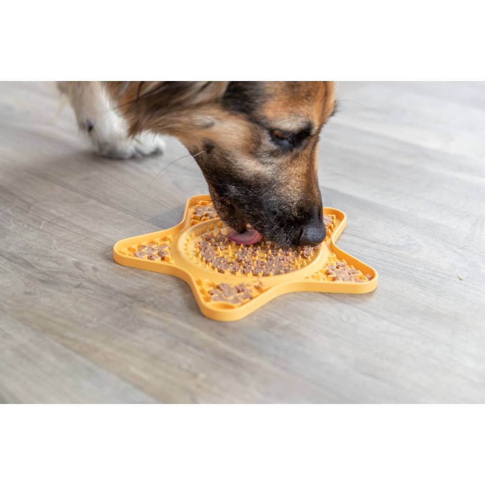 Trixie - Assiette à lécher étoile Lick'n'Snack 23.5 cm jaune pour chien - Imagen 2