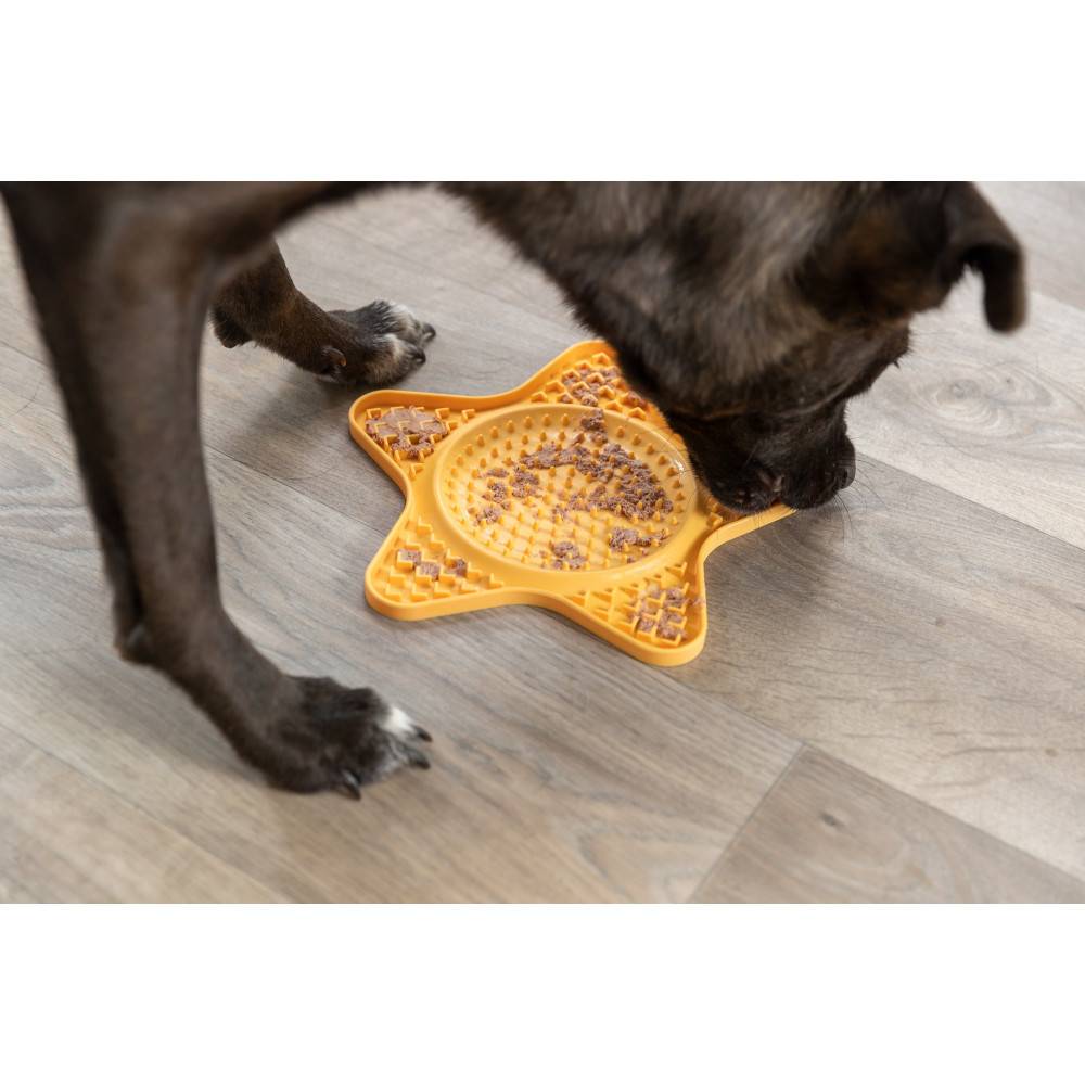 Trixie - Assiette à lécher étoile Lick'n'Snack 23.5 cm jaune pour chien - Imagen 4