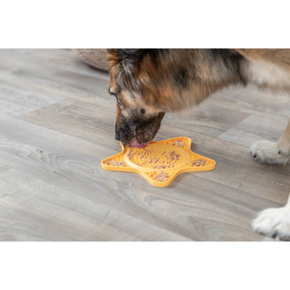 Trixie - Assiette à lécher étoile Lick'n'Snack 23.5 cm jaune pour chien - Imagen 3