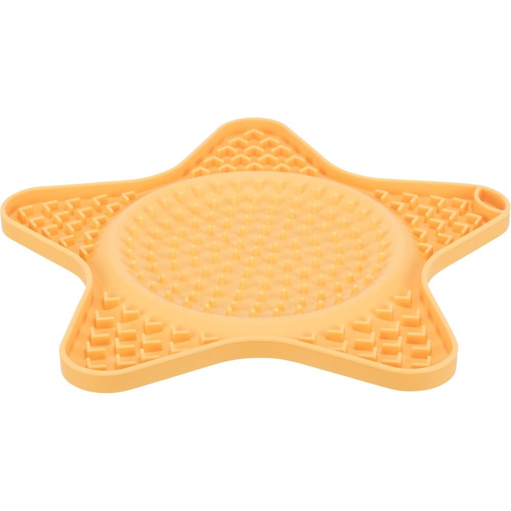 Trixie - Assiette à lécher étoile Lick'n'Snack 23.5 cm jaune pour chien - Imagen 1