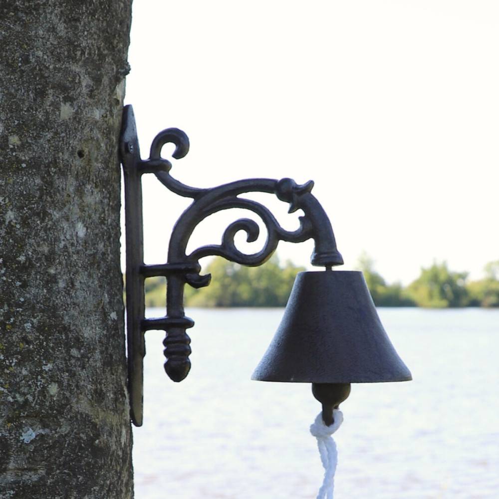 Cloche de jardin de porte ancienne en fonte marron 20 x 13 cm Chemin de campagne - Imagen 3