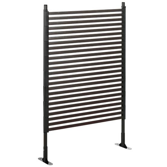 Panneau brise-vue clôture acier jardin modulaire à planter 93x150cm noir - ComfortXL Outdoor Living - Image 1