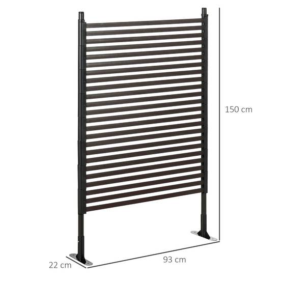 Panneau brise-vue clôture acier jardin modulaire à planter 93x150cm noir - ComfortXL Outdoor Living - Image 5