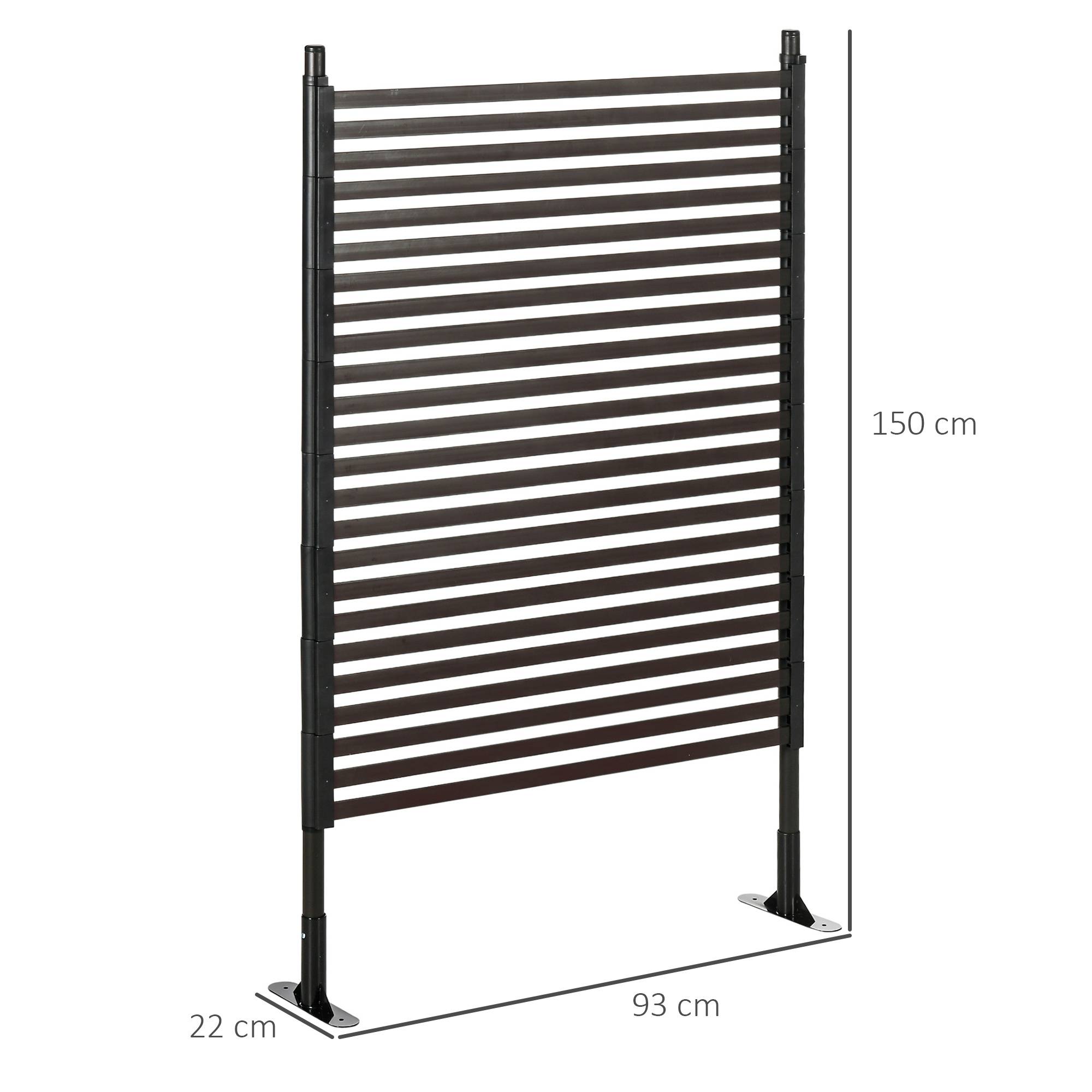 Panneau brise-vue clôture acier jardin modulaire à planter 93x150cm noir - ComfortXL Outdoor Living - Image 5