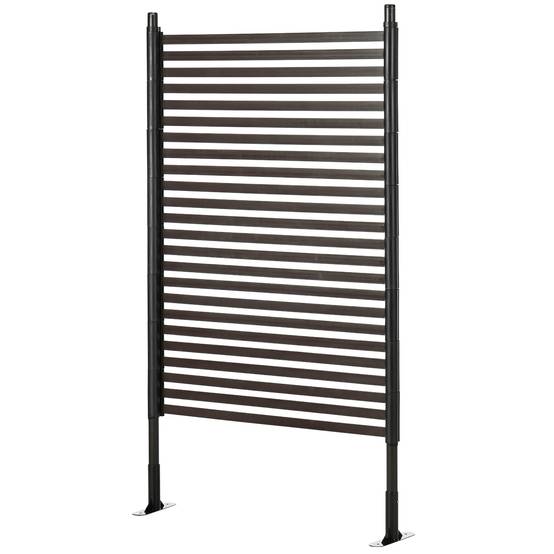 Panneau brise-vue clôture acier jardin modulaire à planter 93x150cm noir - ComfortXL Outdoor Living - Image 2
