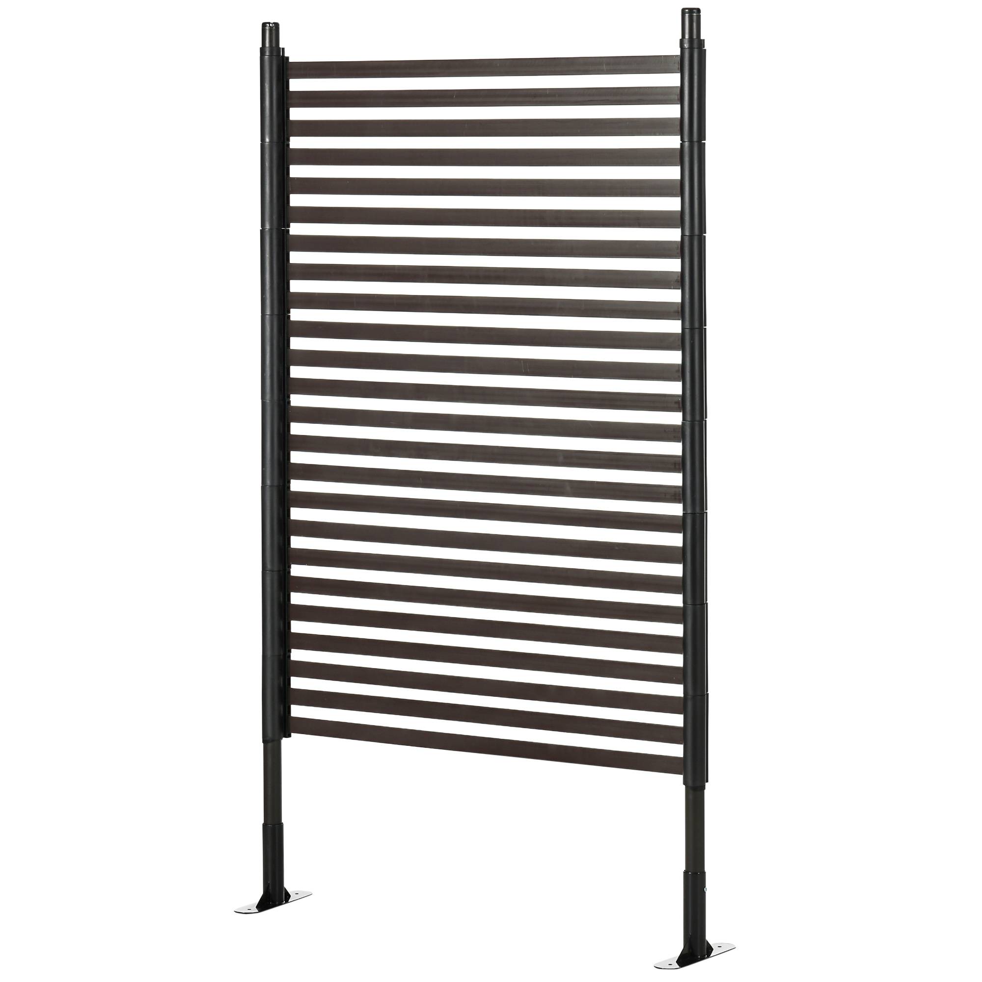 Panneau brise-vue clôture acier jardin modulaire à planter 93x150cm noir - ComfortXL Outdoor Living - Image 2
