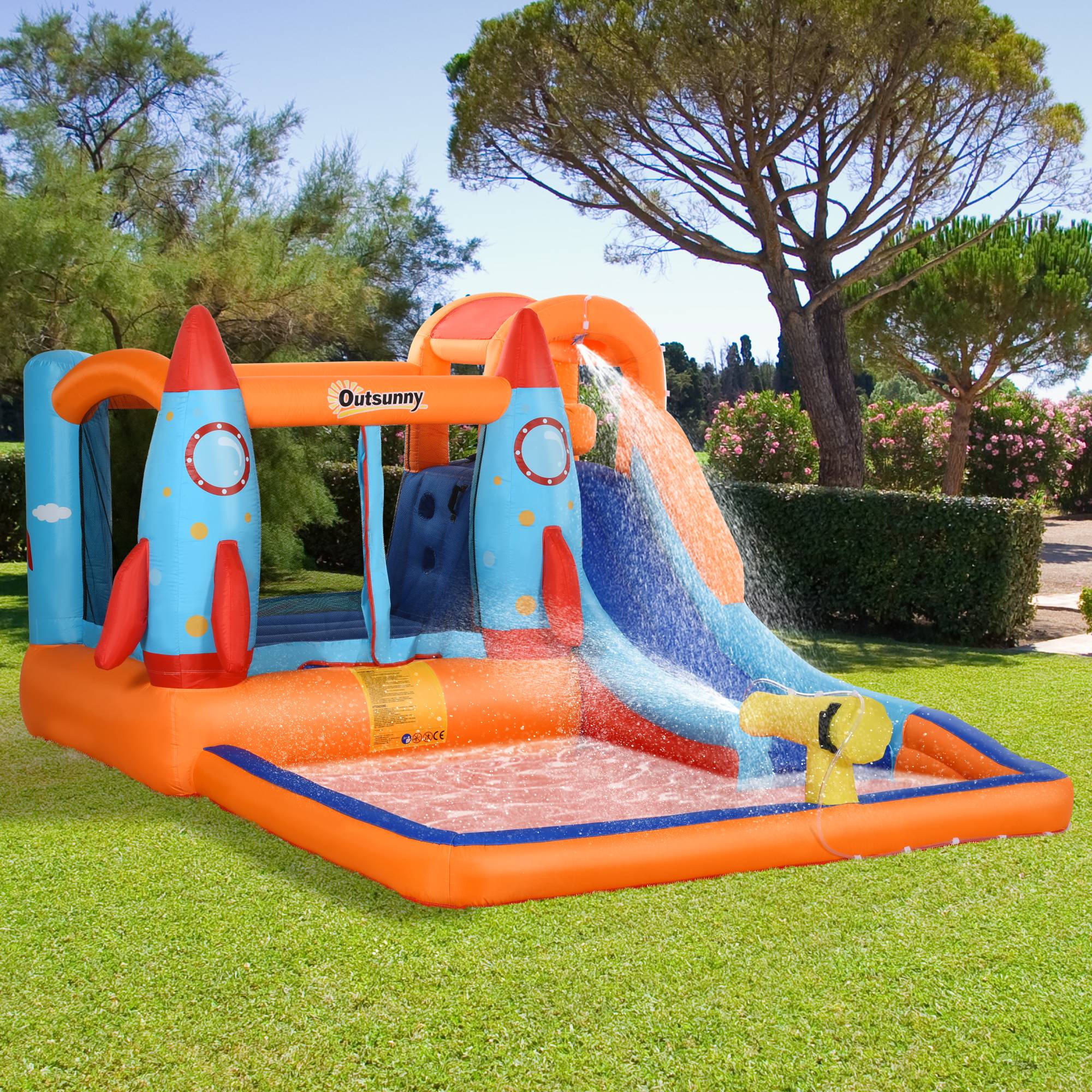 Château gonflable avec souffleur, patchs et matériel de fixation, 350 cm x 250 cm x 185 cm, multicolore - Image 3