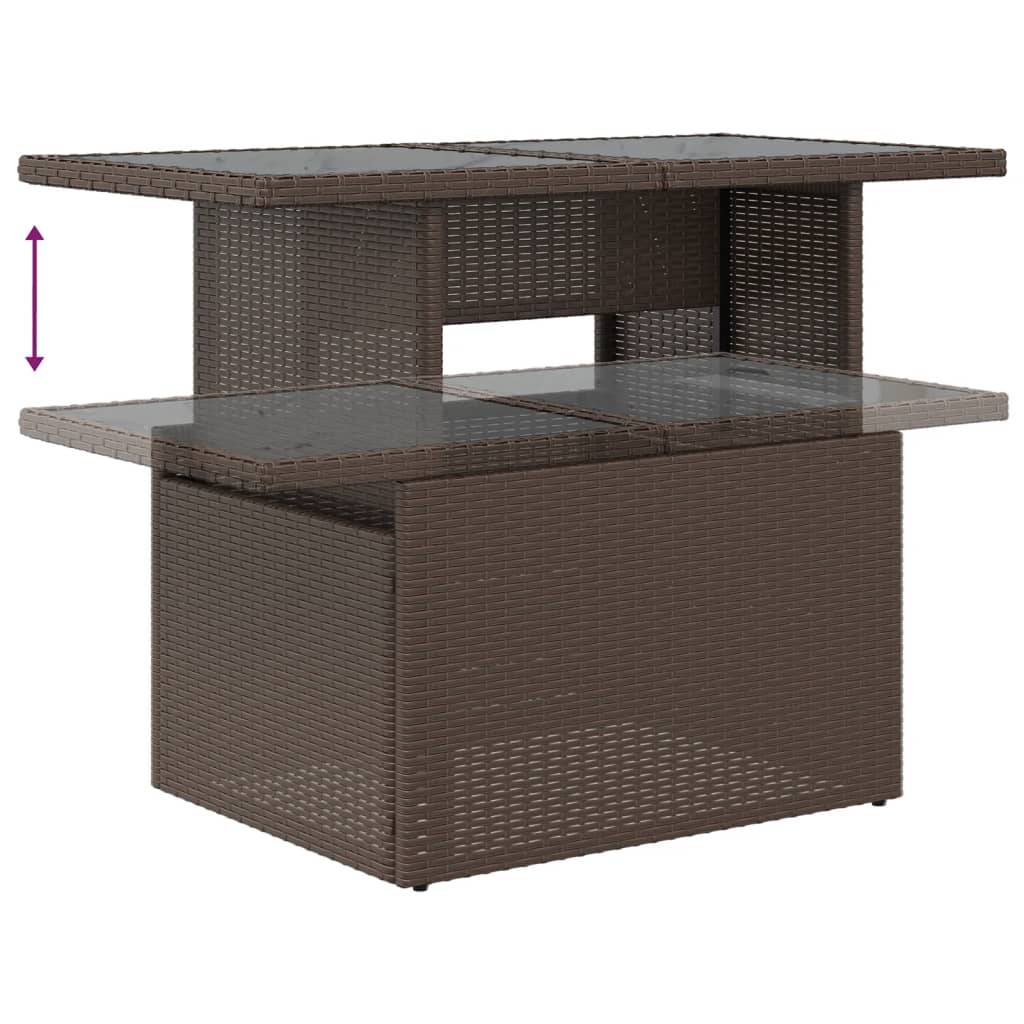 ComfortXL - Salon de jardin modulable 7 places résine tressée table à hauteur ajustable marron – ComfortXL Outdoor Living - Image 7
