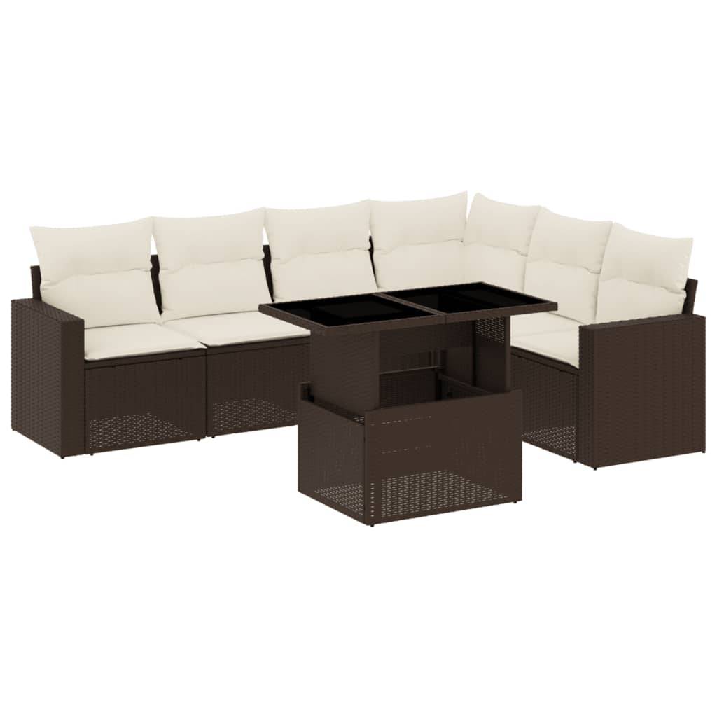 ComfortXL - Salon de jardin modulable 7 places résine tressée table à hauteur ajustable marron – ComfortXL Outdoor Living - Image 2
