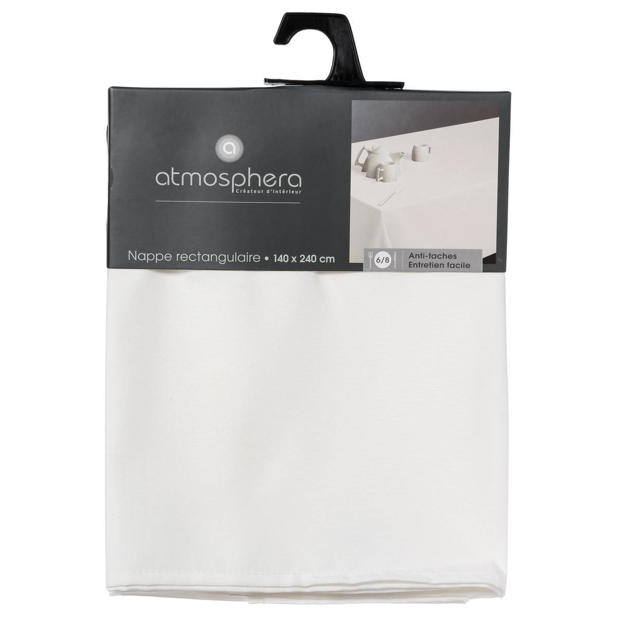 Atmosphera - Nappe anti-tâche "Lallie" blanc ivoire 140x240cm - Atmosphera Créateur d'intérieur - Imagen 3