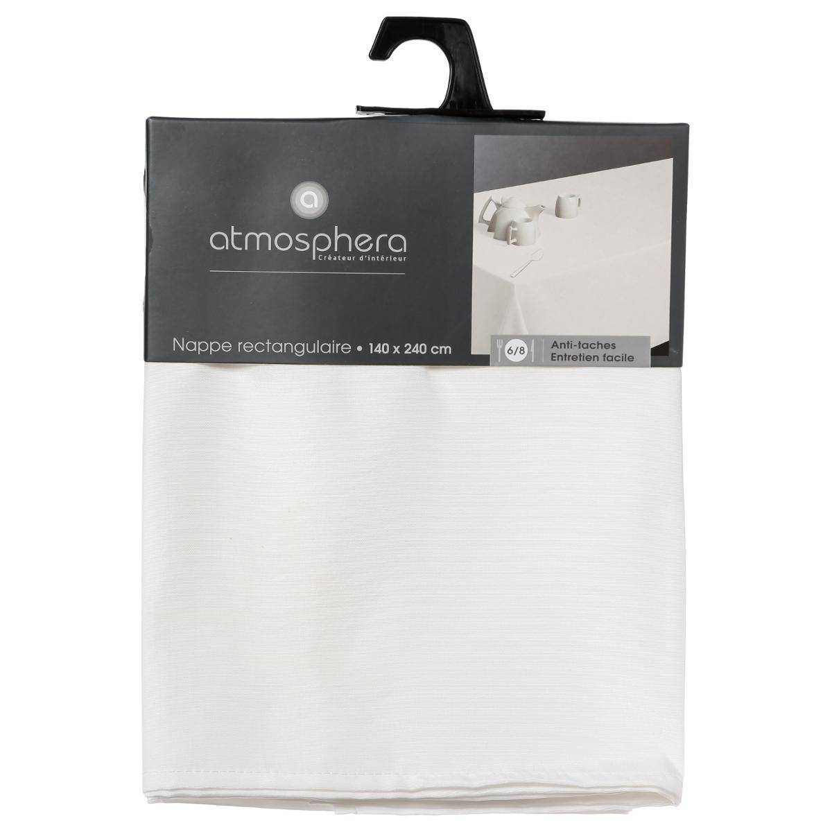 Atmosphera - Nappe anti-tâche "Lallie" blanc ivoire 140x240cm - Atmosphera Créateur d'intérieur - Imagen 2